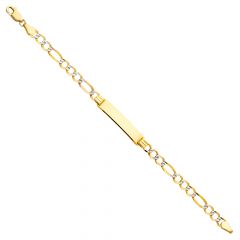 14KY Figaro 3+1 WP Baby ID Bracelet 6