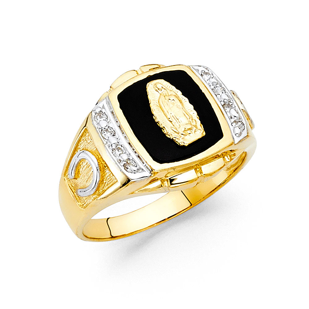 14KY Onyx Virgen Guadalupe Men's Ring