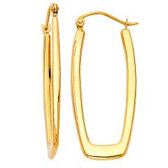 14KY 2.5mm Flat Rectangular Earrings