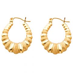 14KY Fancy Hollow Hoop Earrings