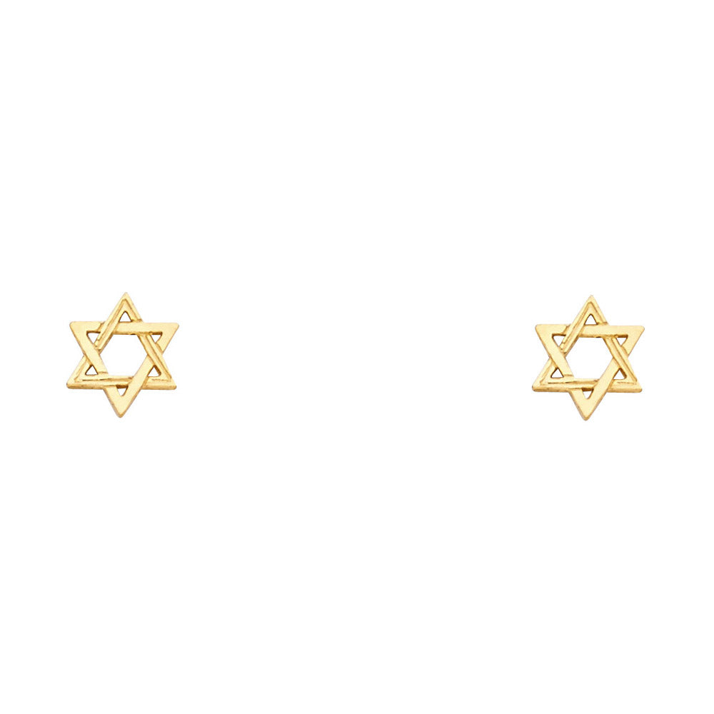 14KY Jewish Star Post Earrings
