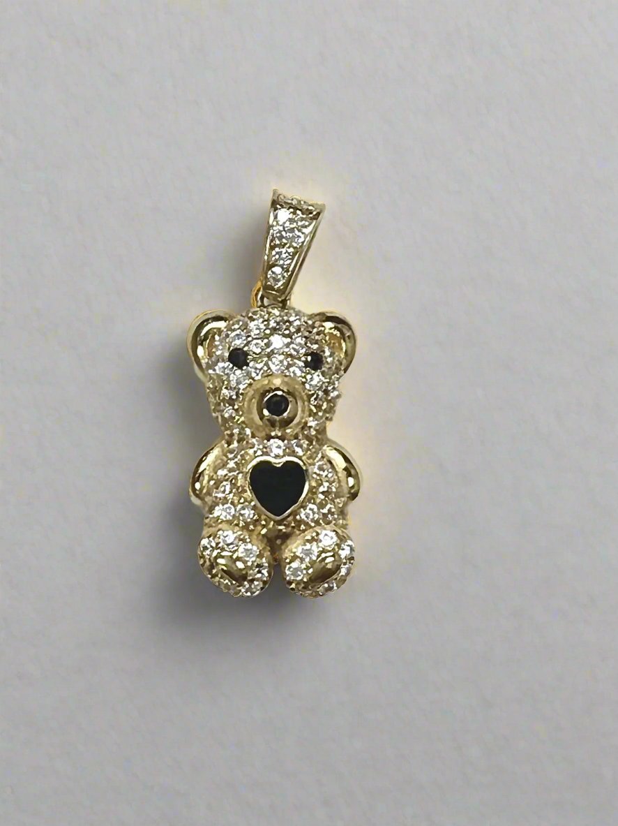 14K Enamel CZ Mini Teddy Bear
