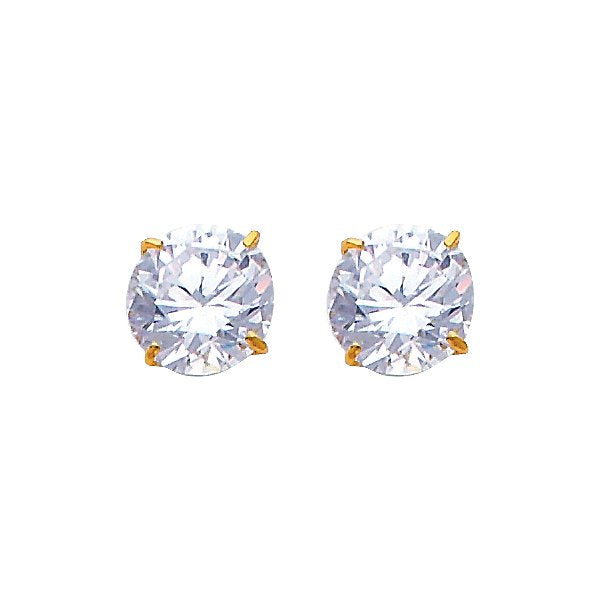 14KY RD 7mm Stud Earrings w/Screw (APR)