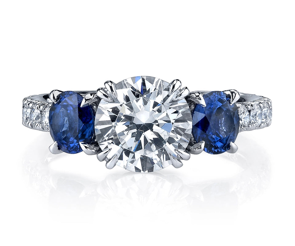 Three-stone engagement ring example