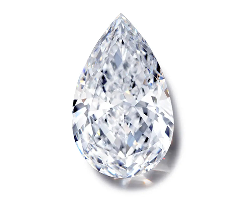 Pear diamond shape on white