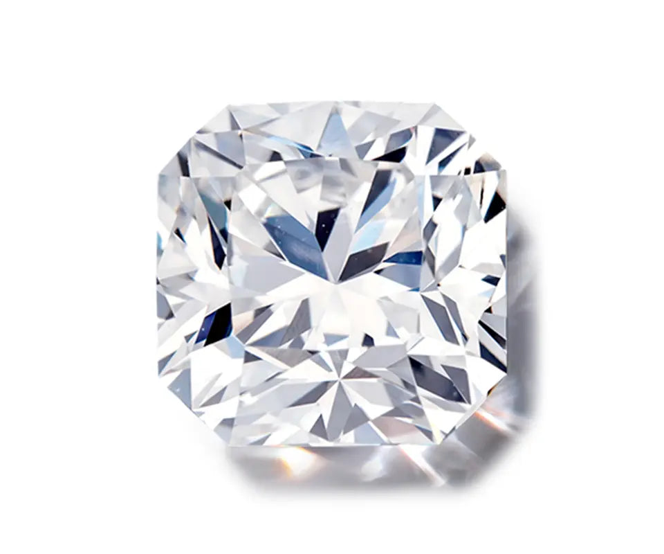 Radiant diamond shape on white