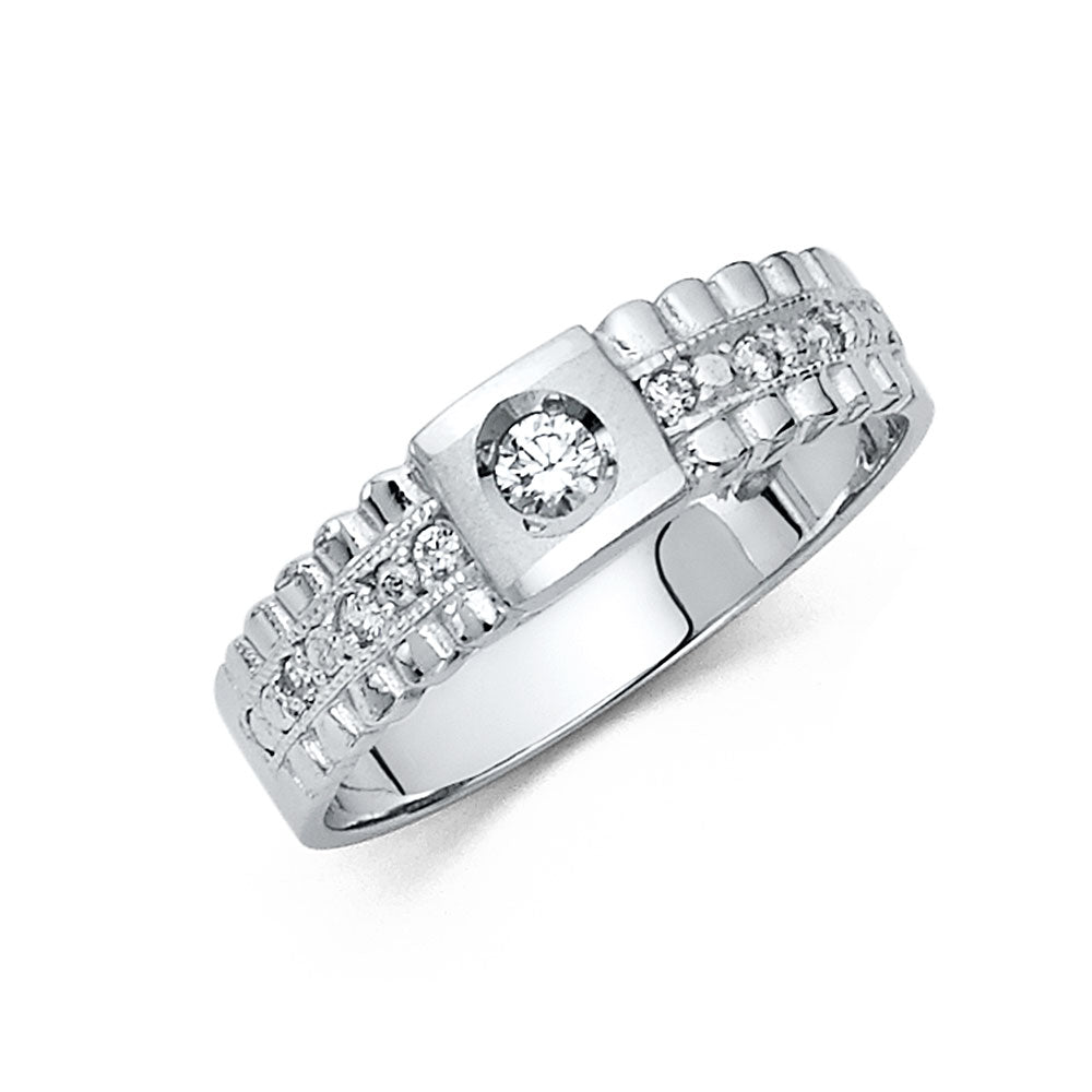 14KW CZ Wedding Trio Set
