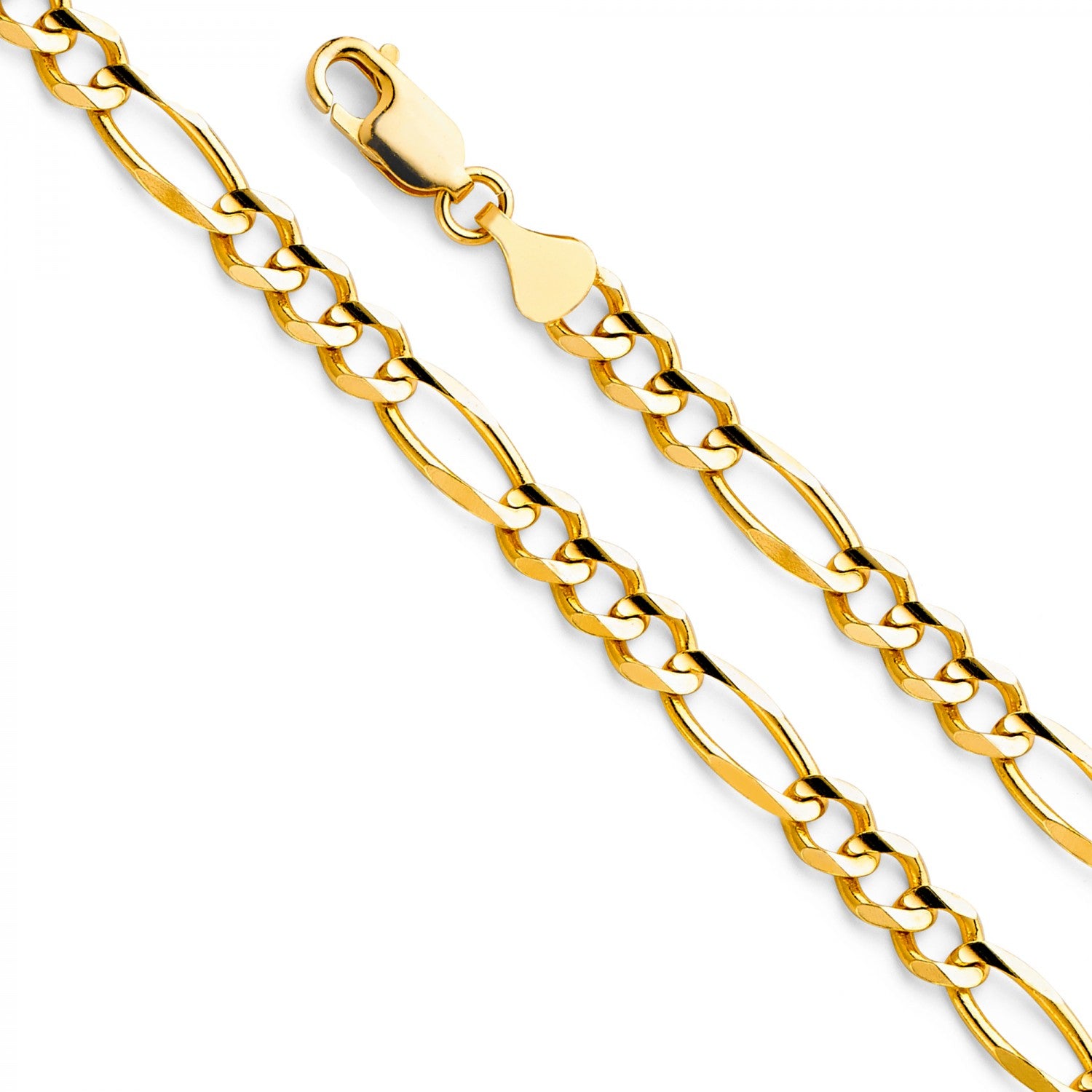 14KY 6mm Figaro 3+1 Concave Chain 26'' CH-0290
