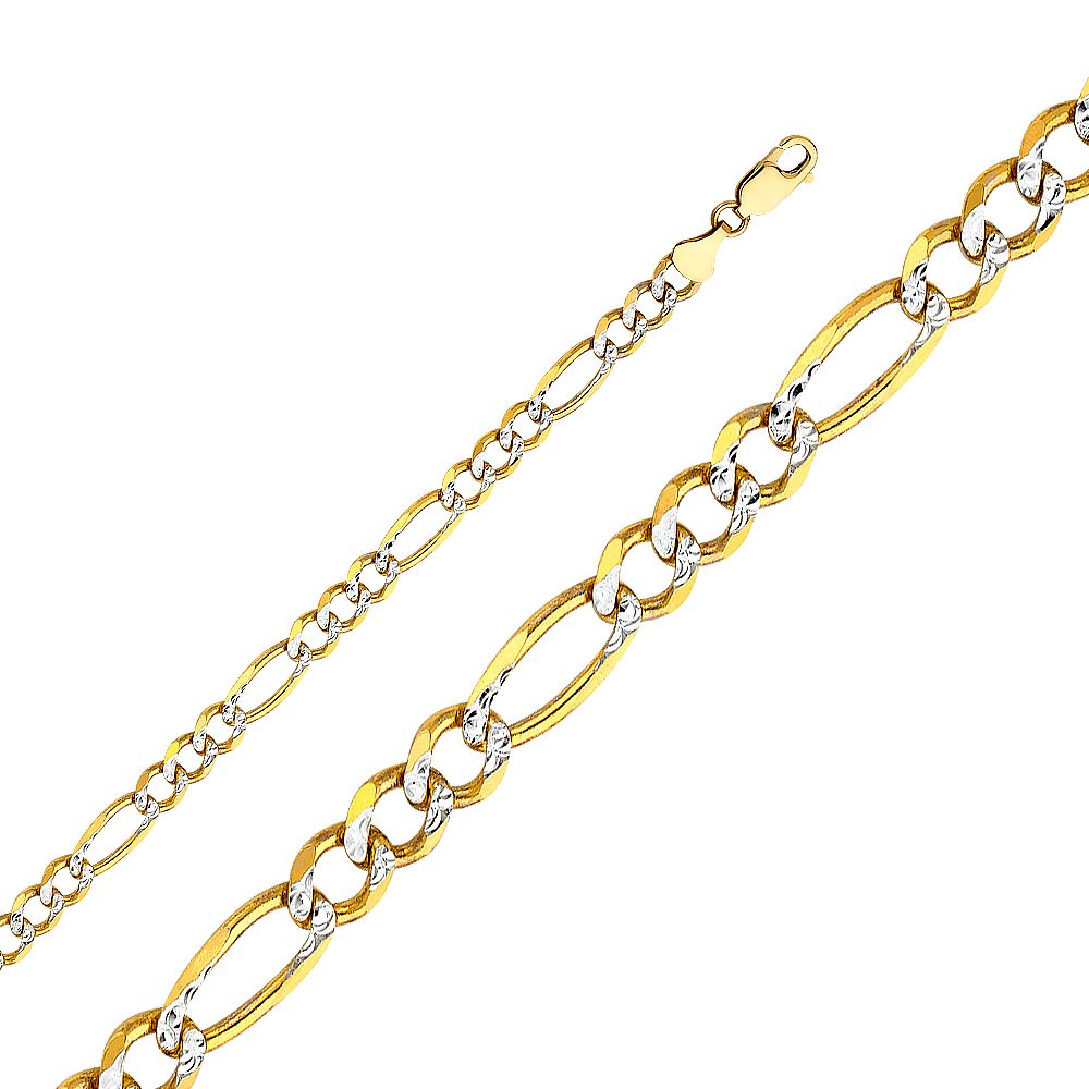 14KY 6mm Figaro 3+1 WP Chain 26''