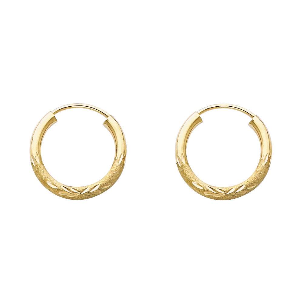 14KY 2mm Hoop Earrings