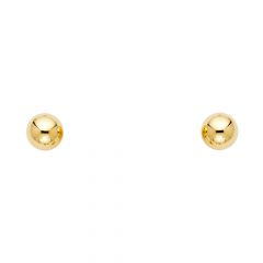 14KY 4mm Screw Ball Earrings w/Screw