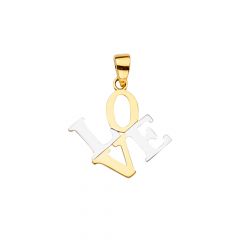 14K 2Tone LOVE Pendant