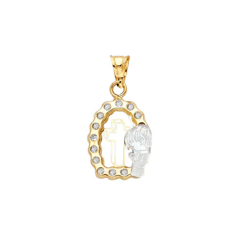 14K Praying Boy Pendant