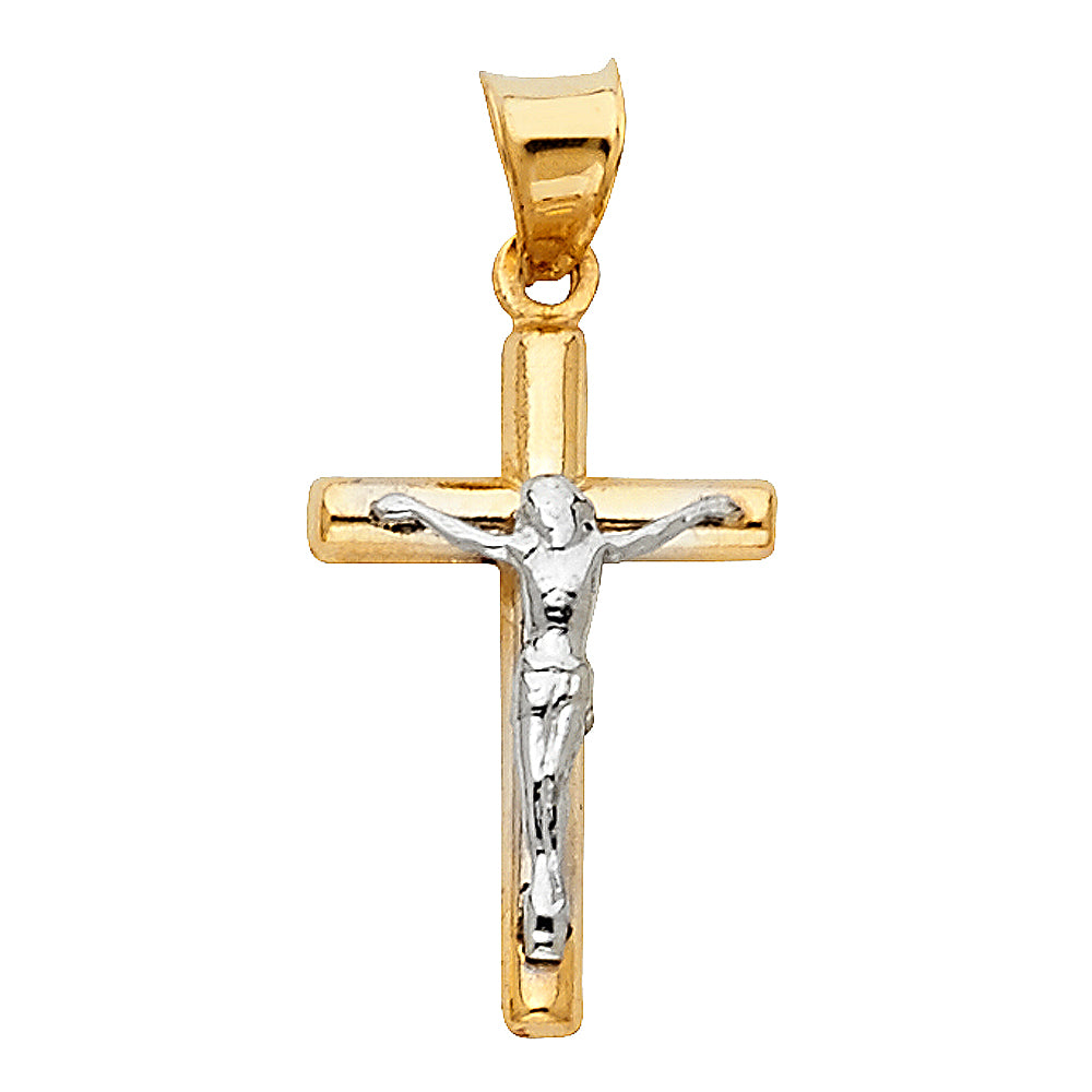 14K 2T Jesus Crucifix Cross Religious Pendant
