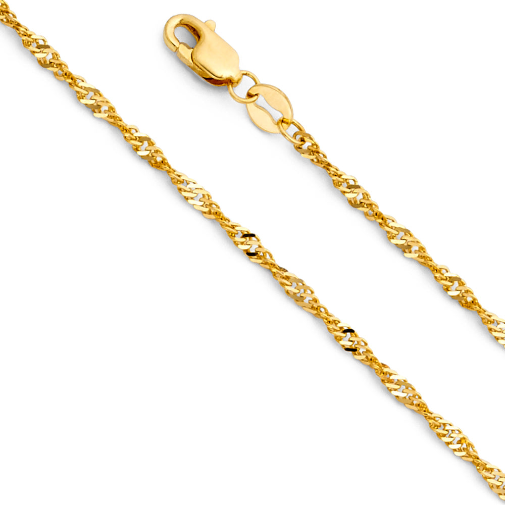 14KY 1.8mm Singapore Chain 16''