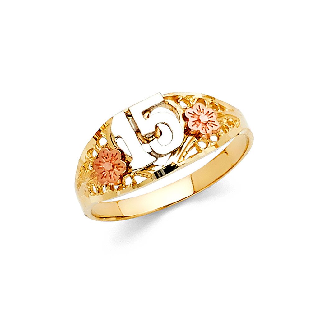14K 3C 15 Years Ring