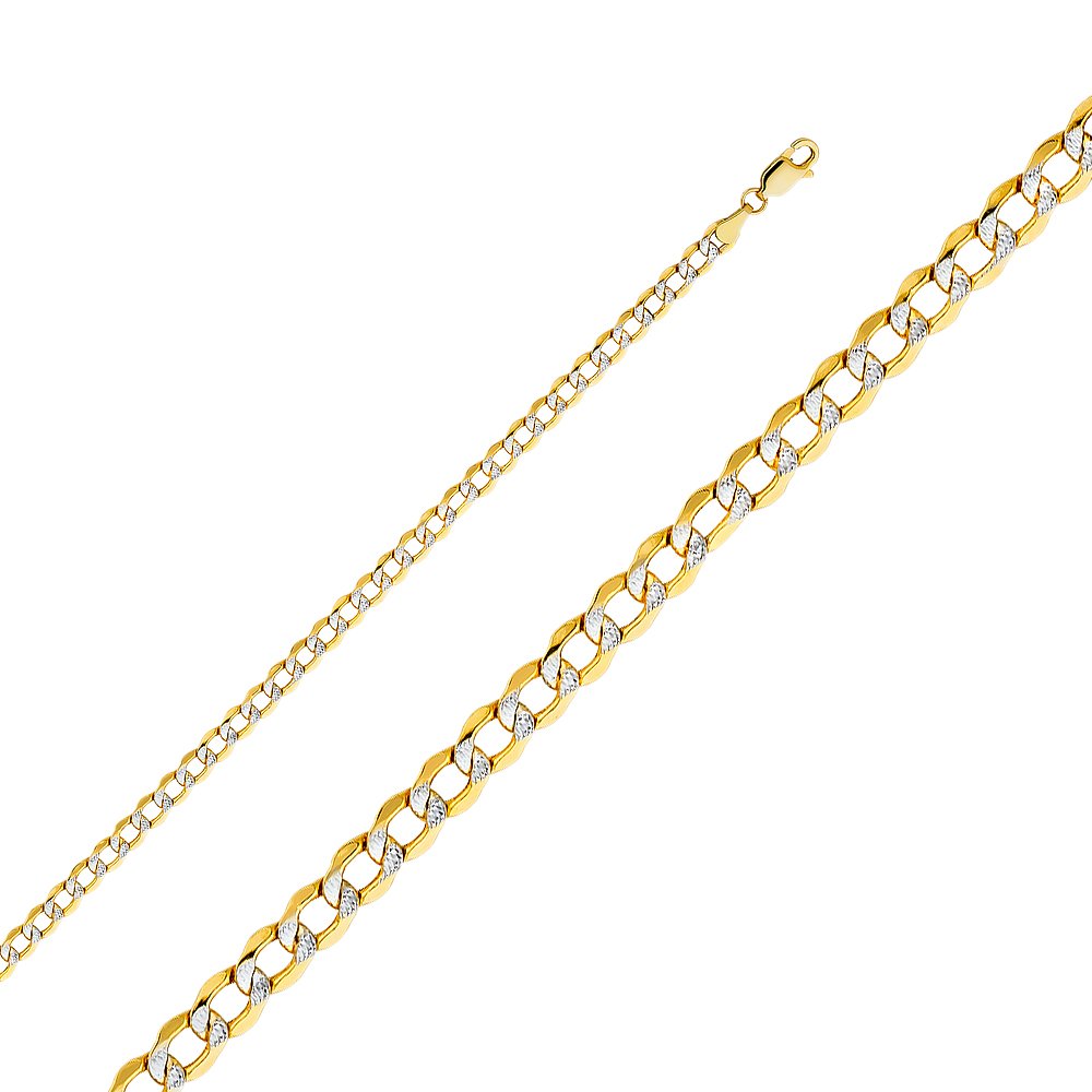 14KY 4.2mm Hollow Cuban WP Chain 18''