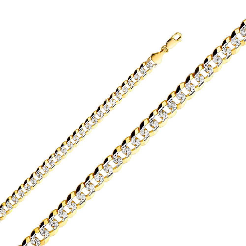 14KY 8.2mm Cuban WP Chain 24''