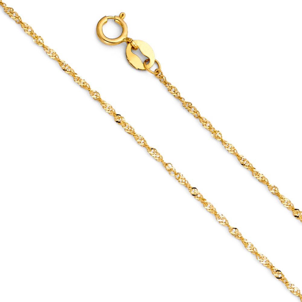 14KY 0.9mm Singapore Chain 18''