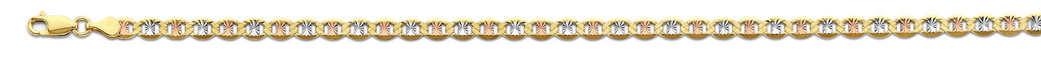 14K 3C 4.3mm Flat Mariner Valentino Star DC Bracelet 7.5