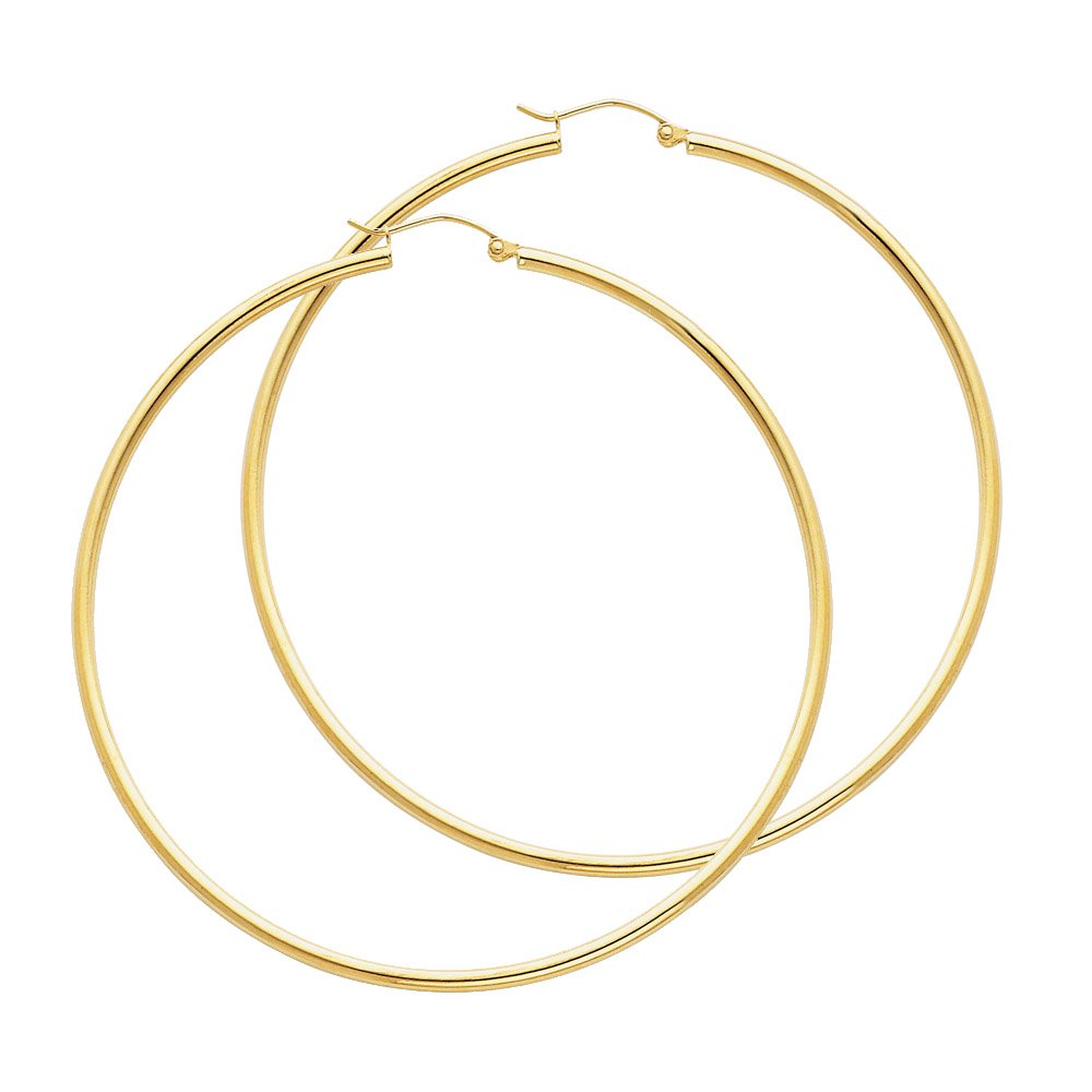 14KY 2mm Hoop Earrings 65''