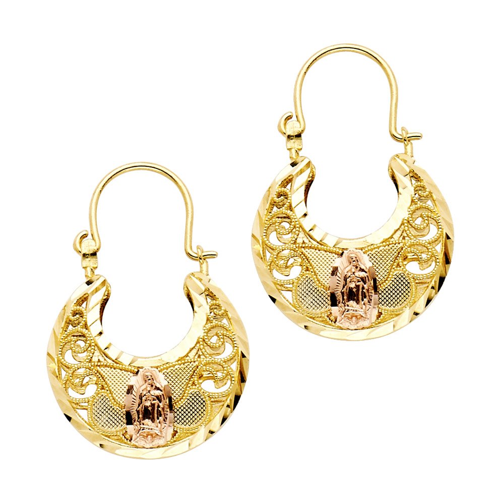 14K 2T Guadalupe Basket Earrings