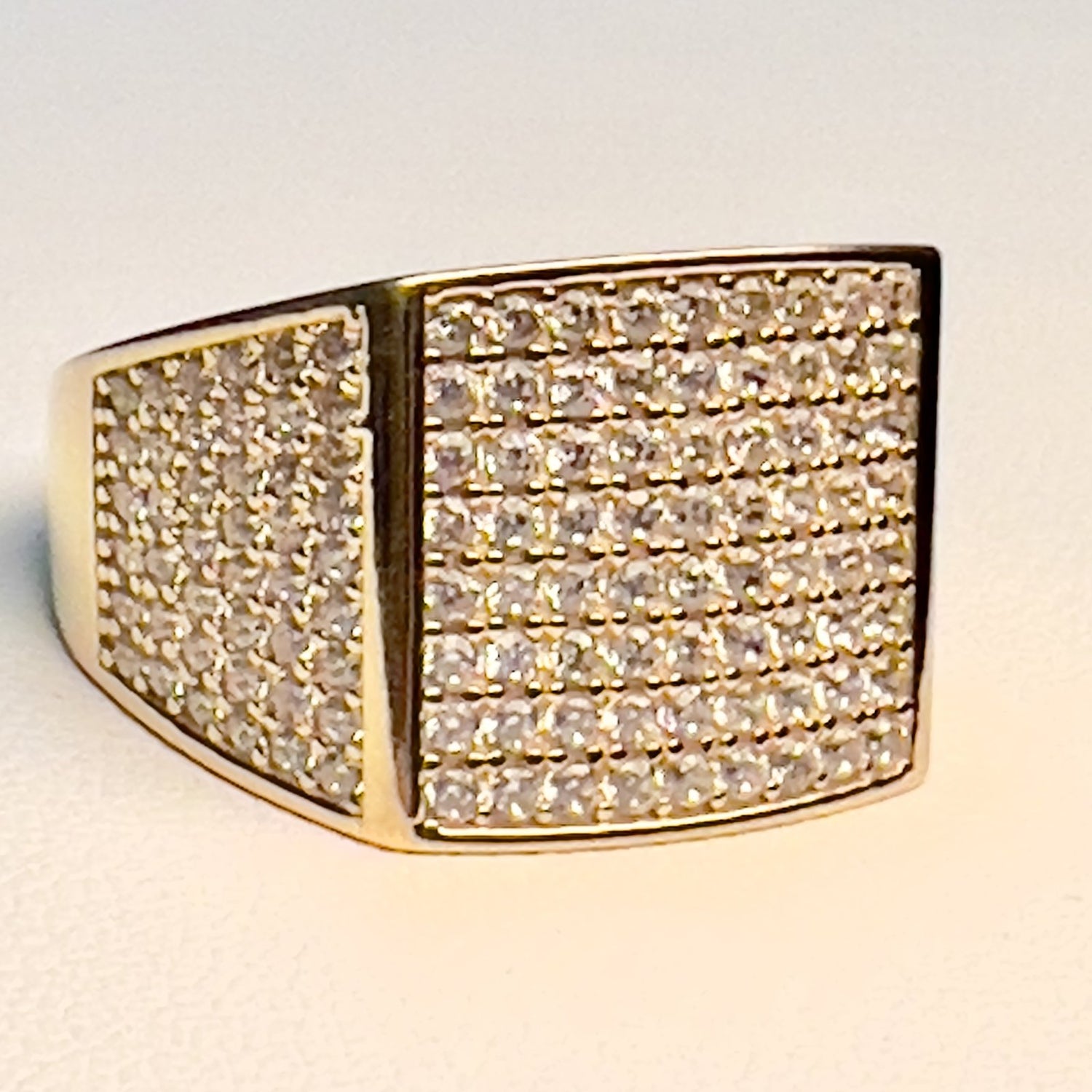 14K CZ Mens Ring