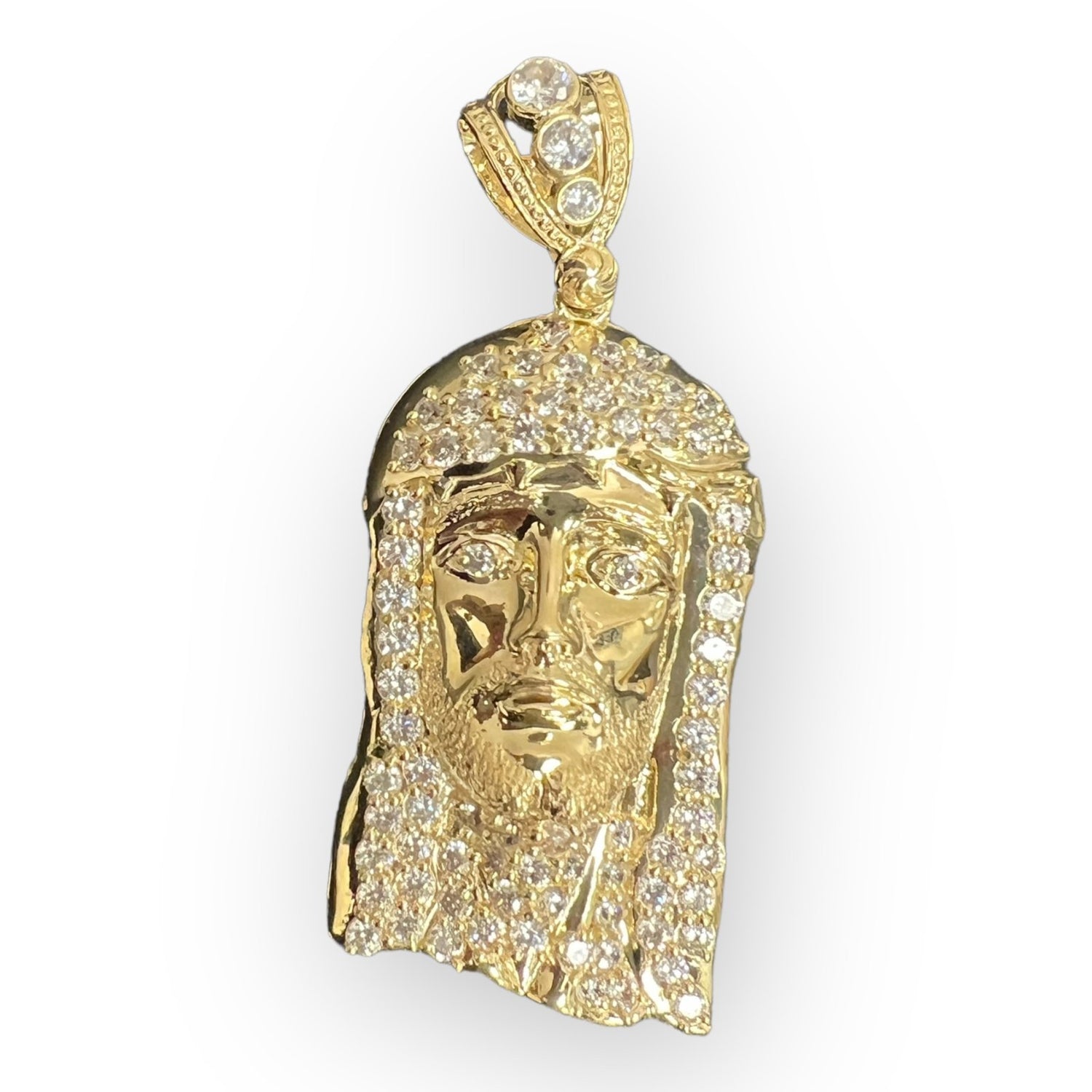 10K CZ Christ Pendant