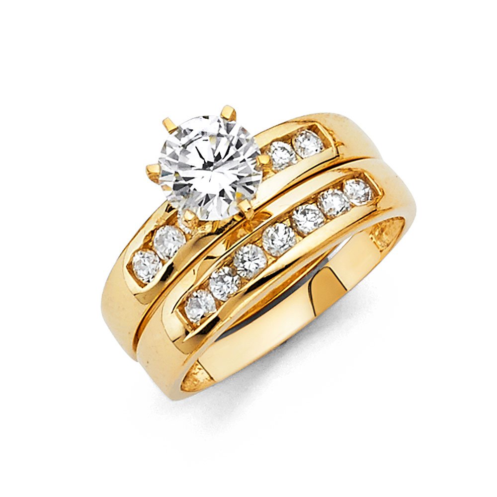 14KY CZ Weddind set