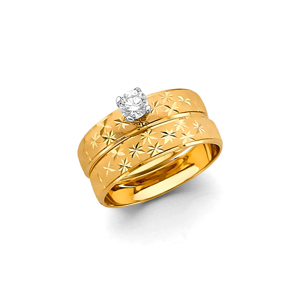 14KY 6mm DC Wedding set