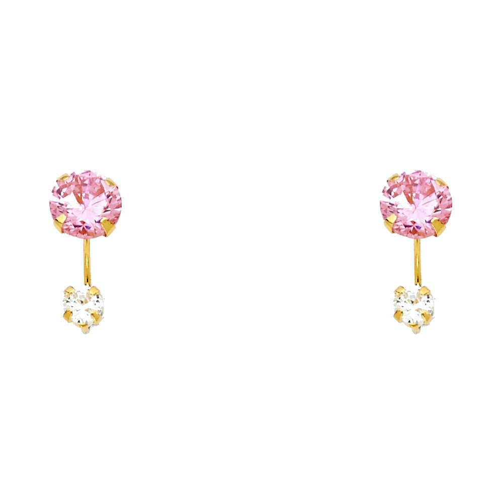14KY  pink Stud Earrings
