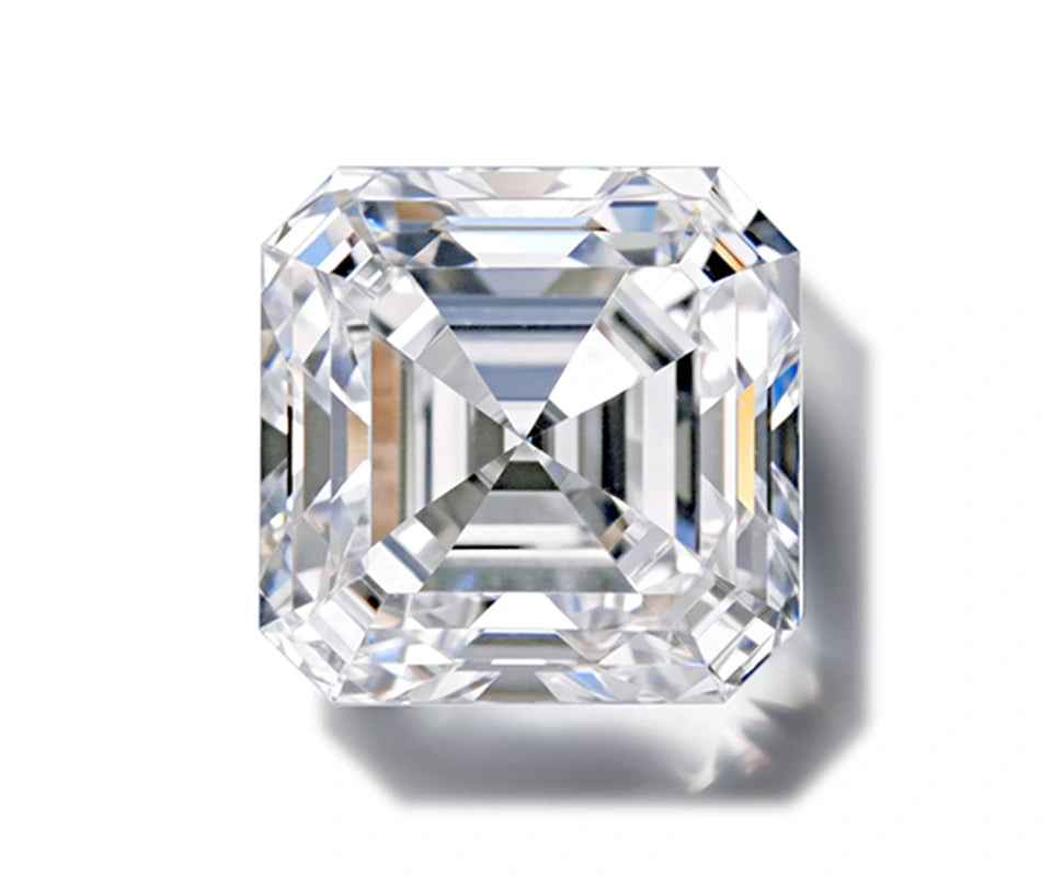 Asscher diamond shape on white