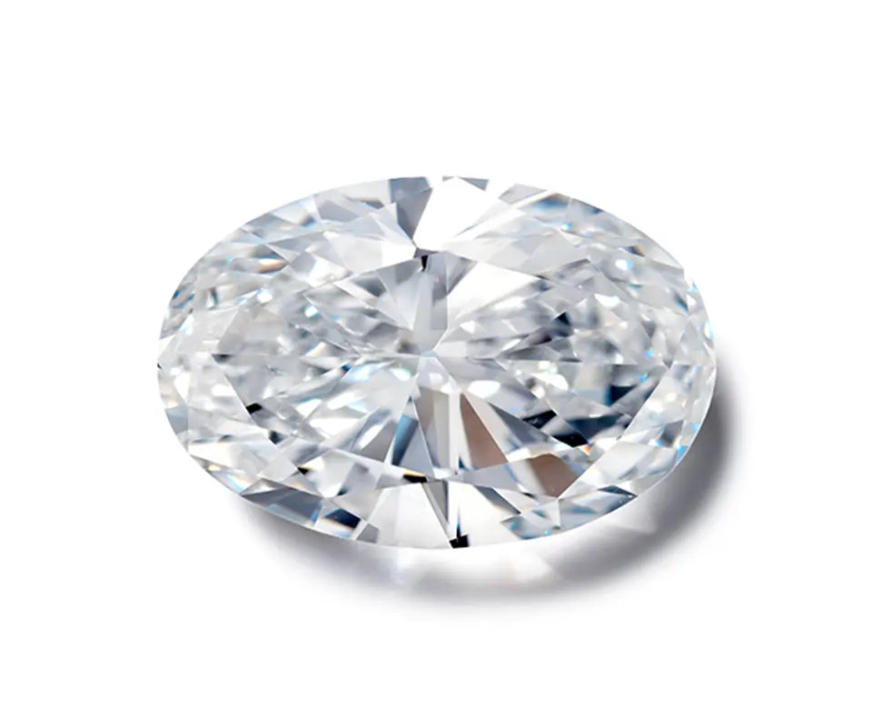 Oval diamond shape on white