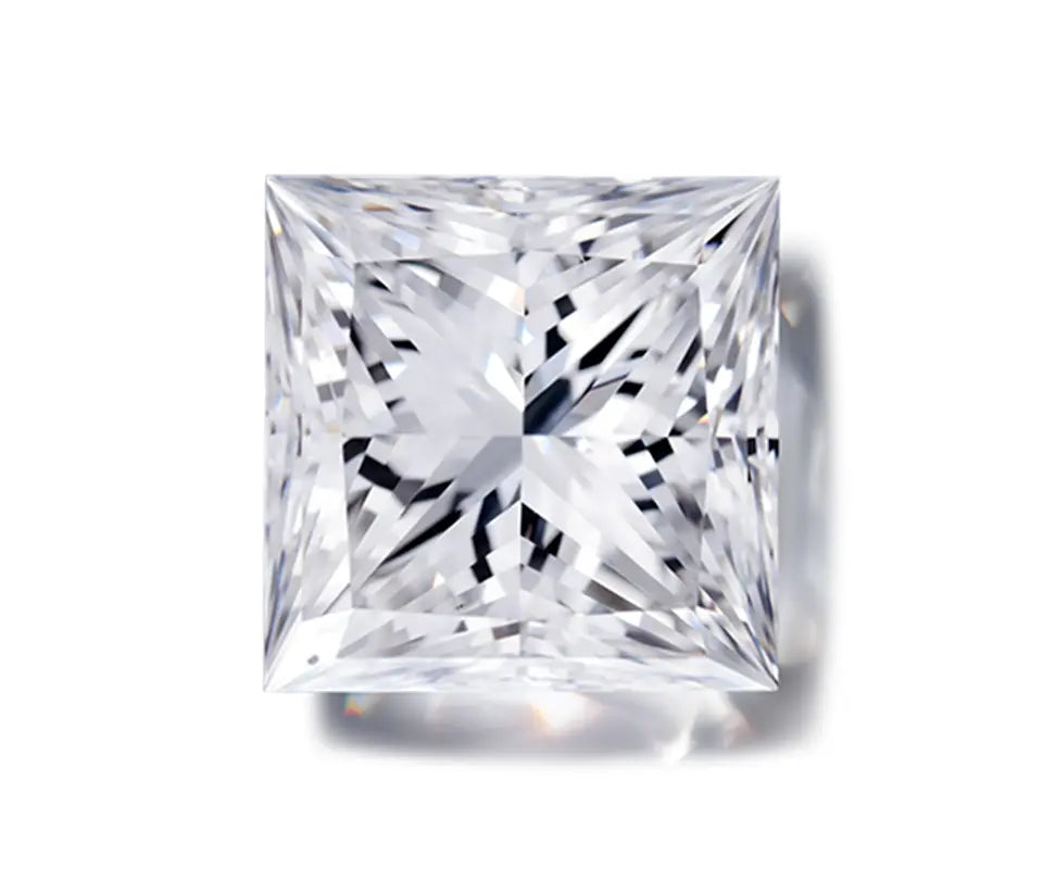 Princess diamond shape on white